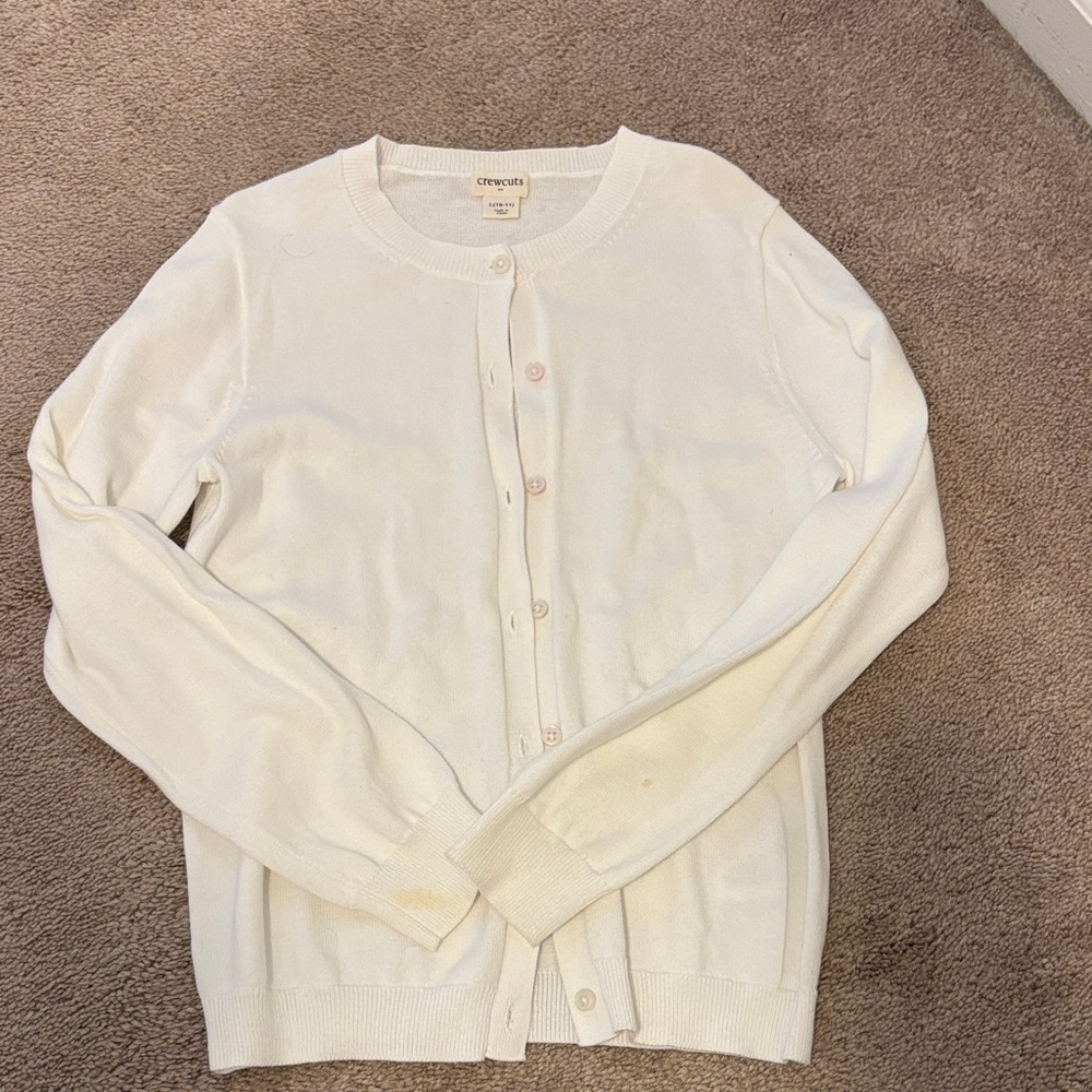 Crewcuts White Button-Up Cardigan